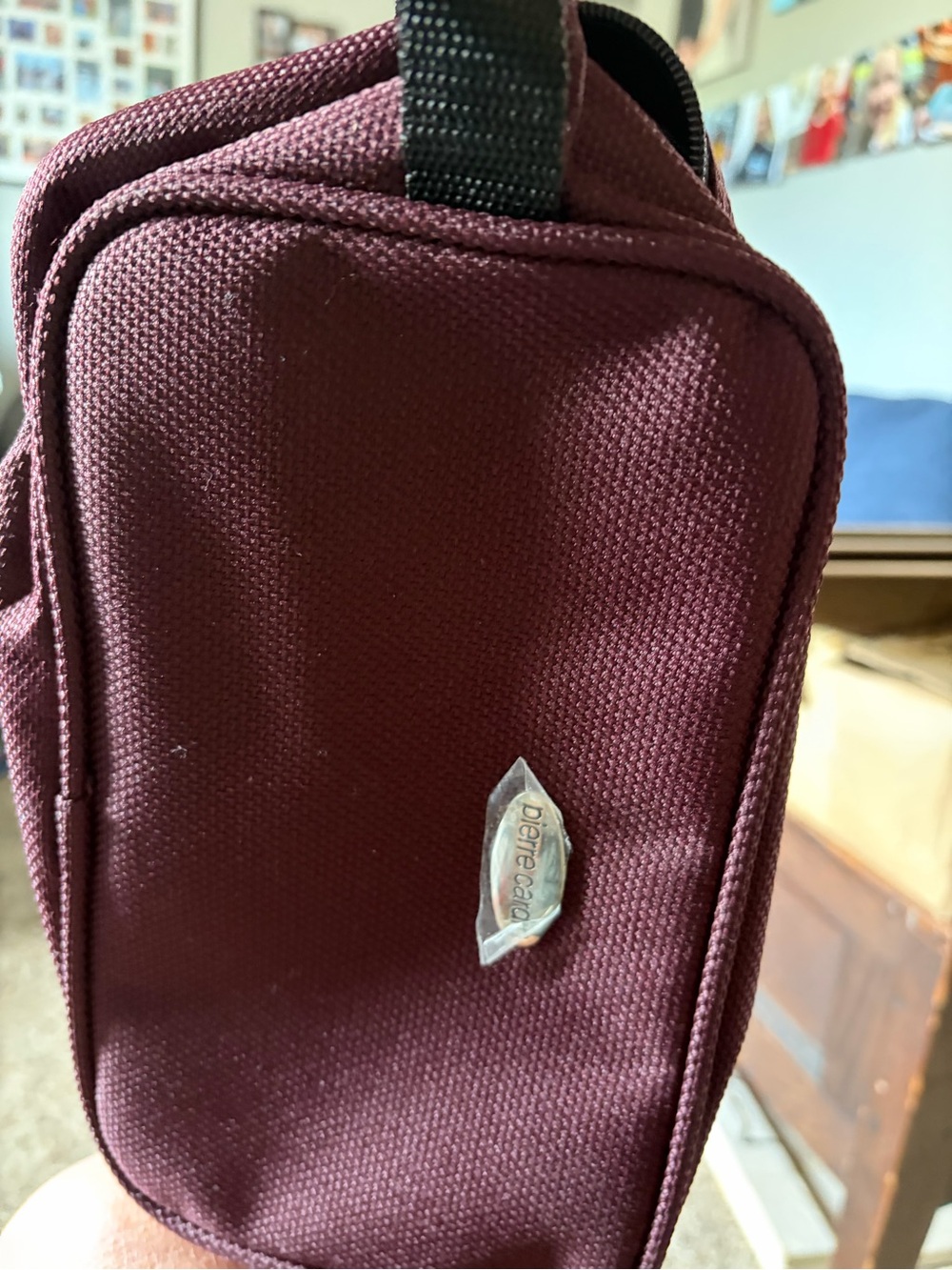 Pierre Cardin Men's Burgundy Travel Toiletry Bag - Picture 2 of 5